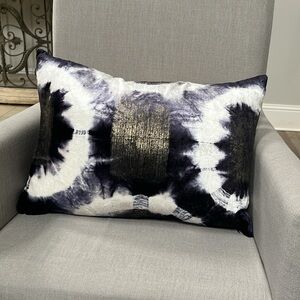 Cloud9 Design Indigo Tie Dye and Gold Foil Pillow